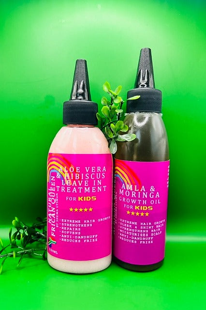 ALOE VERA & HIBISCUS LEAVE-IN TREATMENT 150ML, AMLA & MORINGA GROWTH OIL 150ML