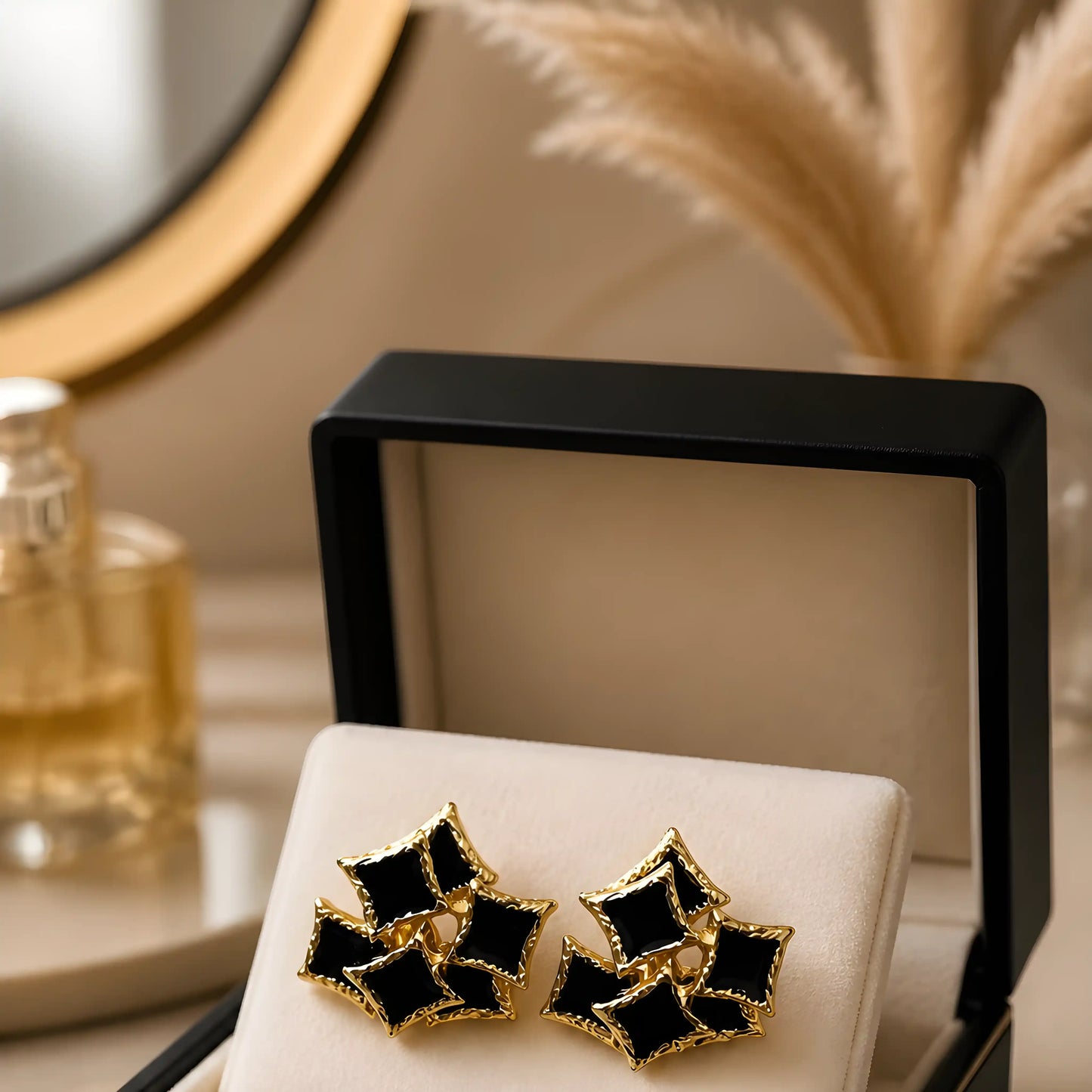 Midnight Glam Cluster Earrings