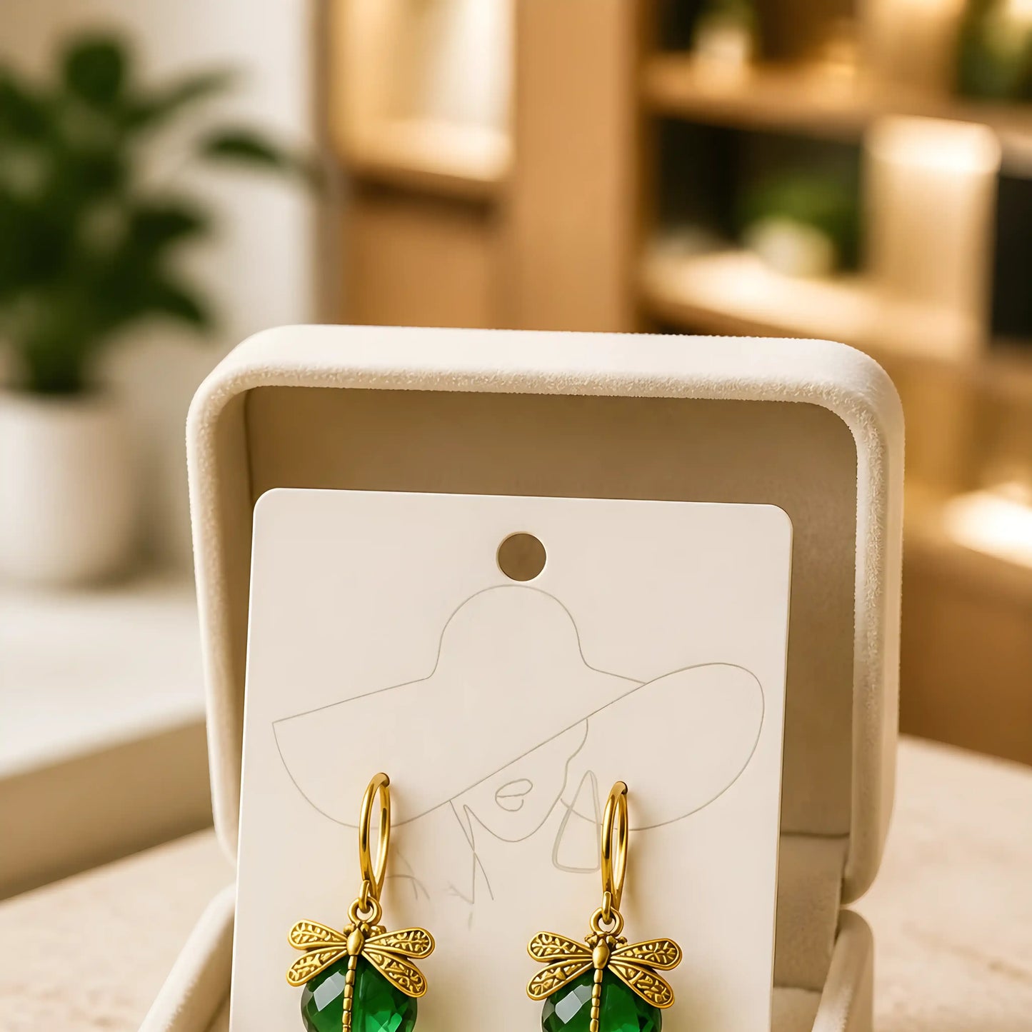 Sapphire Dragonfly Drop Earrings