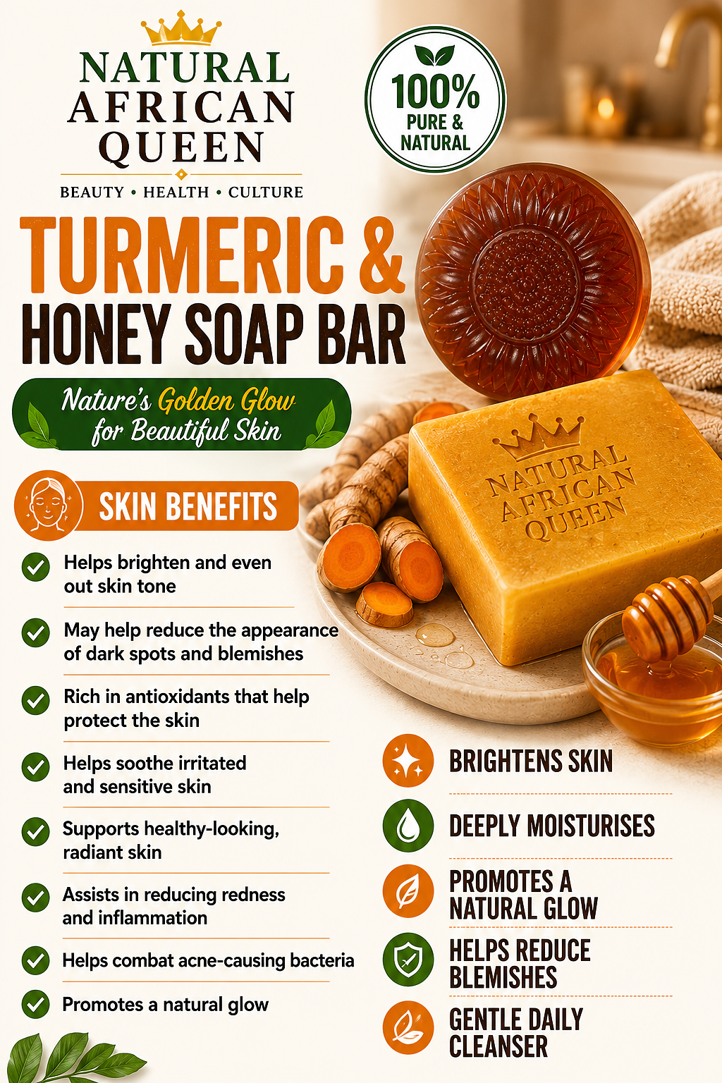 Turmeric & Honey Face Bar 🍯✨