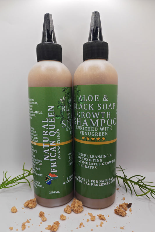 ALOE & BLACK SOAP GROWTH SHAMPOO, 250ML