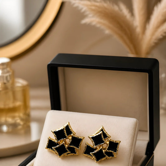 Midnight Glam Cluster Earrings
