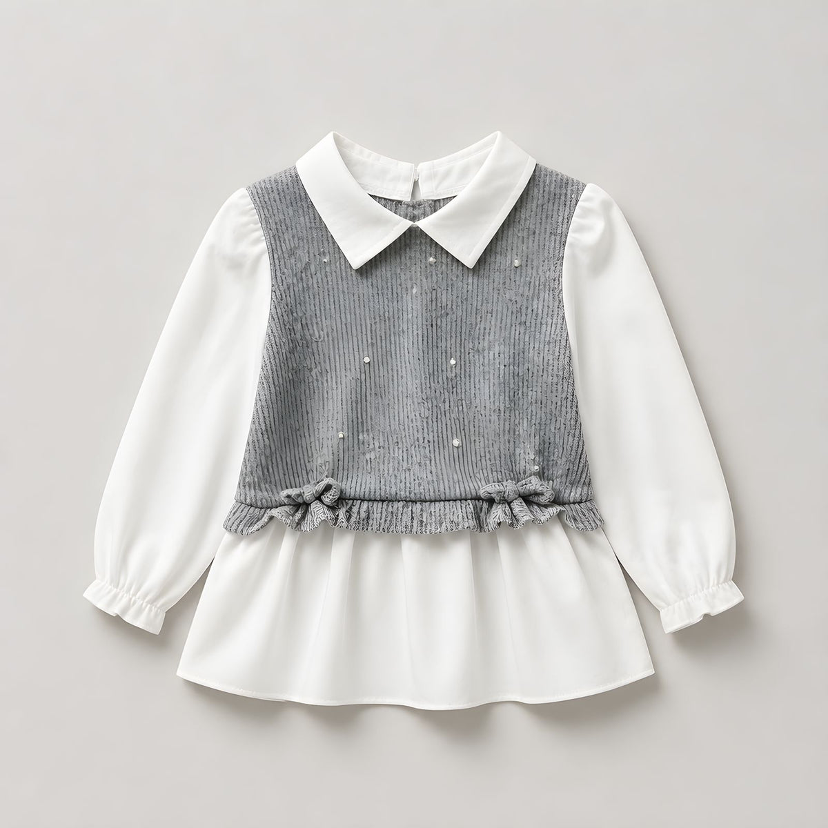 Elegant Pearl Ribbed 2-Piece set 6yrs