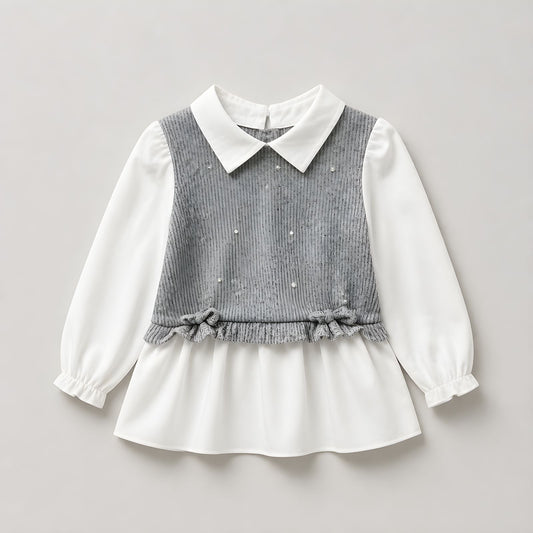 Elegant Pearl Ribbed 2-Piece set 6yrs