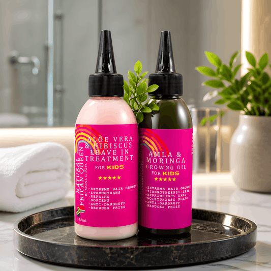 ALOE VERA & HIBISCUS LEAVE-IN TREATMENT 150ML, AMLA & MORINGA GROWTH OIL 150ML