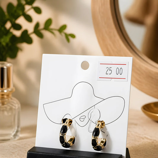 Midnight Chain Hoop Earrings