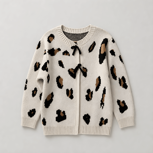 Kids Leopard Print Knit Cardigan – 6 Years