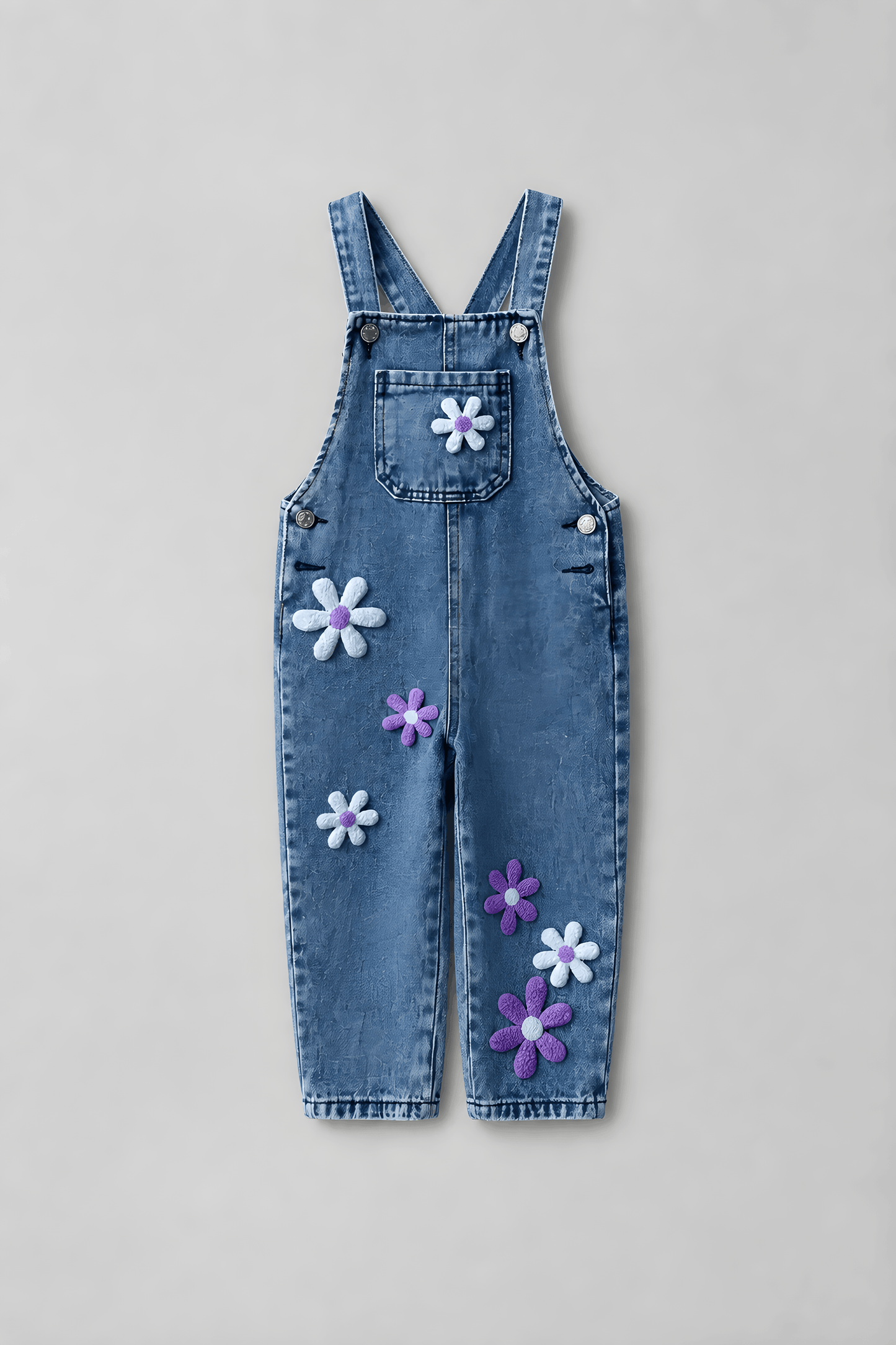 Floral Denim Dungarees