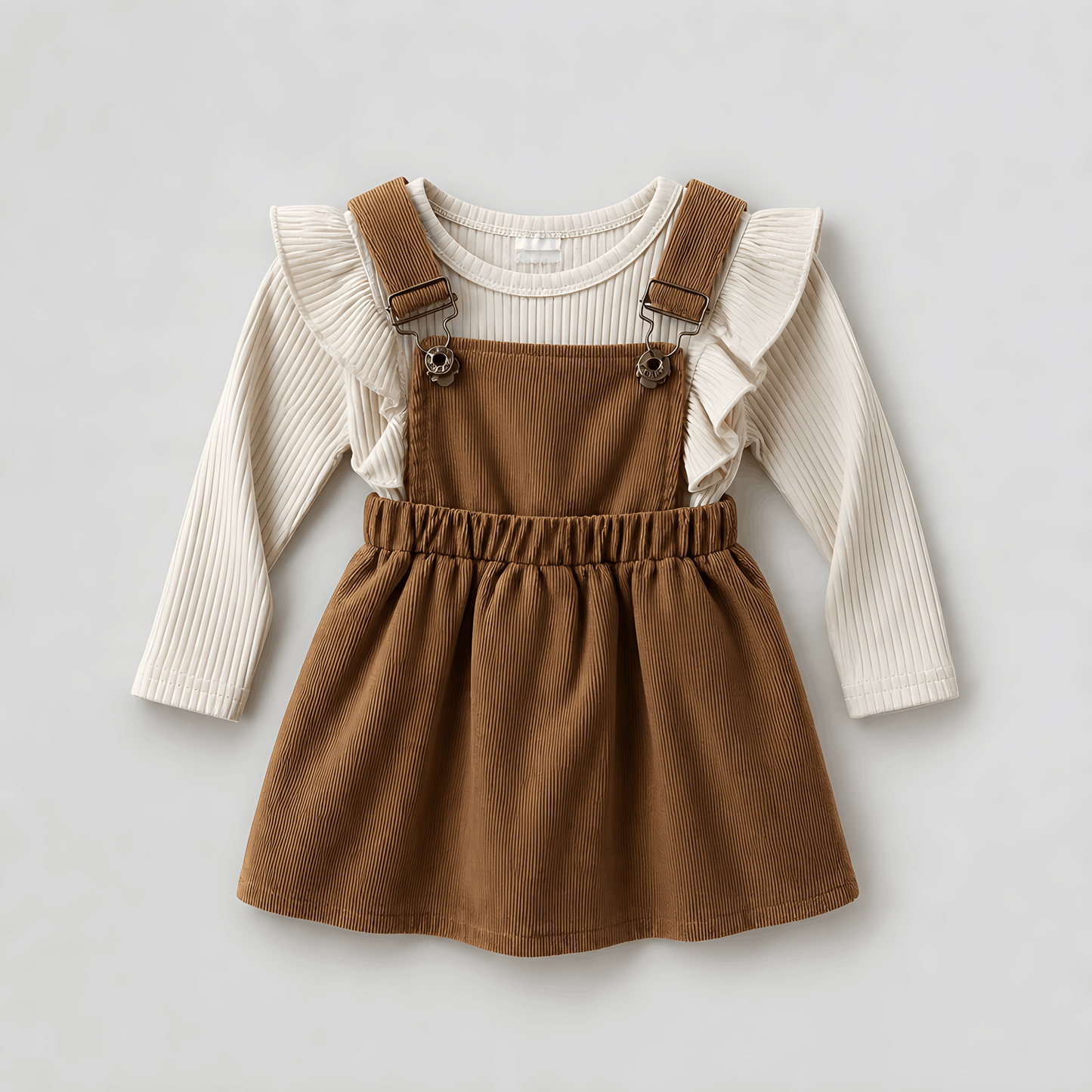 Autumn Ruffle Pinafore Set 🤎