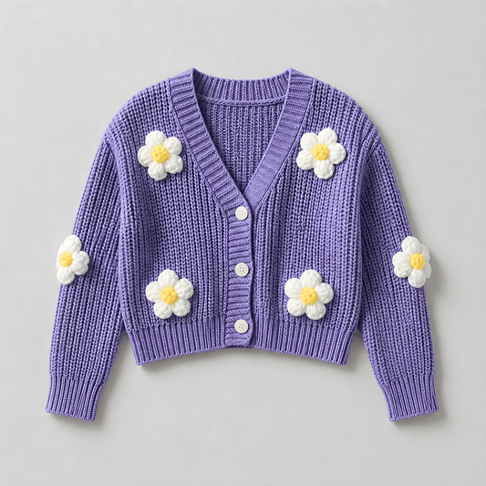 Lavender Daisy Cardigan 💜 4yrs