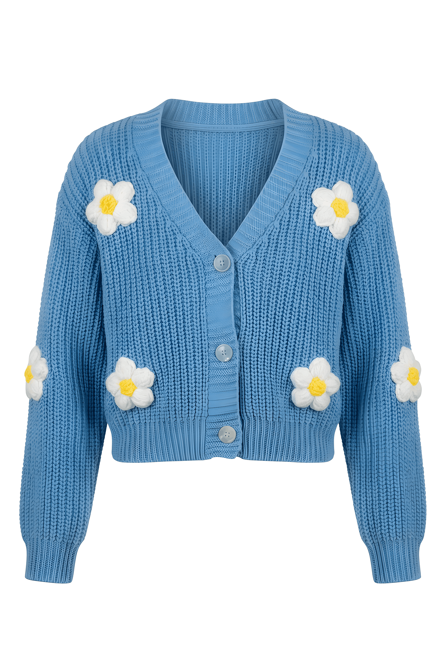 Daisy Knit Cardigan – Sky Blue 6Years