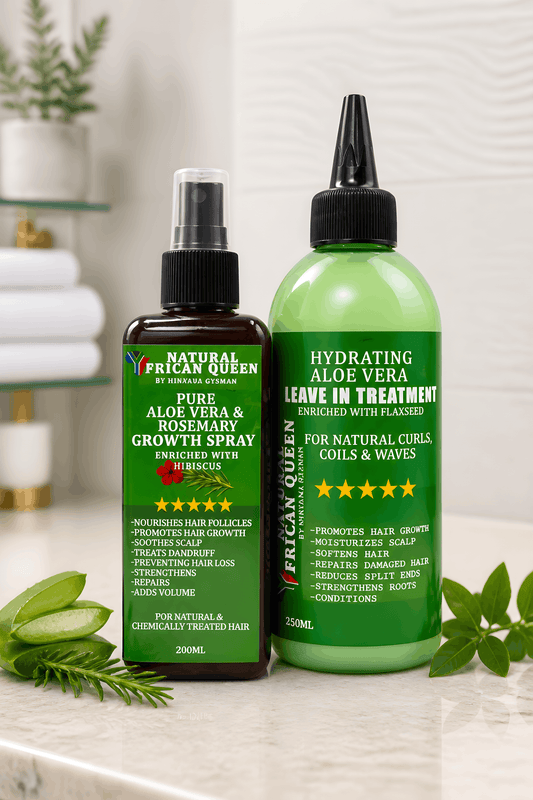 ALOE VERA & ROSEMARY GROWTH SPRAY 200ML, ALOE VERA HYDRATING LEAVE IN TREATMENT 250ML